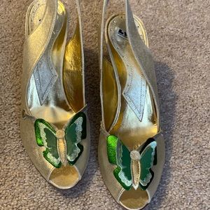 Gold butterfly shoes